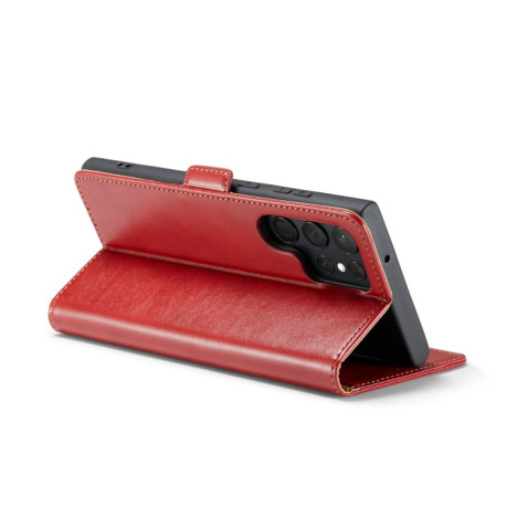 Кожаный чехол-книжка Fierre Shann Genuine leather на Samsung Galaxy S23 Ultra 5G - красный
