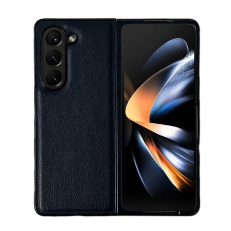 Противоударный чехол Litchi Texture для Samsung Galaxy Fold 5 - черный