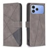 Чехол-книжка с фактурой Rhombus и магнитным хлястиком на Tecno Spark 40 4G — серый