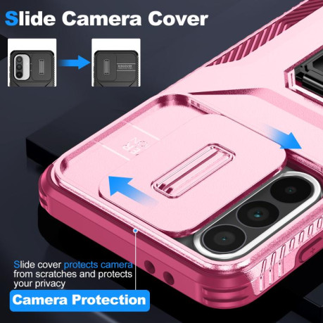 Протиударний чохол Sliding Camshield для Samsung Galaxy A36 - Pink + Rose Red