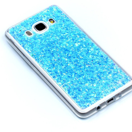 Силіконовий чохол Glitter Powder на Galaxy J5 2016-синій