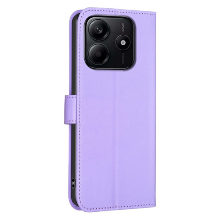 Чехол-книжка Four-leaf Clasp Embossed на Xiaomi Redmi Note 14 5G/Poco M7 Pro 5G - фиолетовый