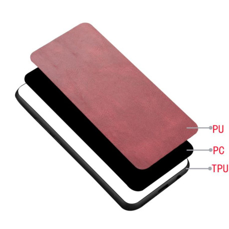 Ударозащитный чехол Cow Pattern Sewing Card Bag для Infinix Hot 50 Pro 4G - красный