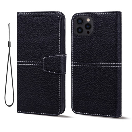 Чохол-книжка Litchi RFID для iPhone 14 Pro Max - чорний