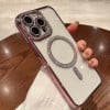 Чохол протиударний Diamond Gradient Plated MagSafe для iPhone 15 Pro Max - рожевий