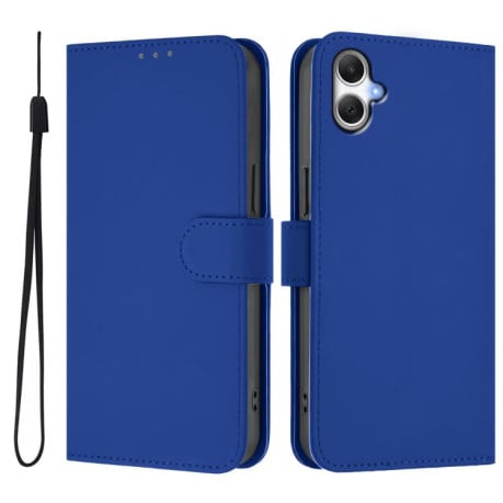 Чехол-книжка с мягким покрытием (Skin Feel) со шнурком на Samsung Galaxy A07 4G - синий