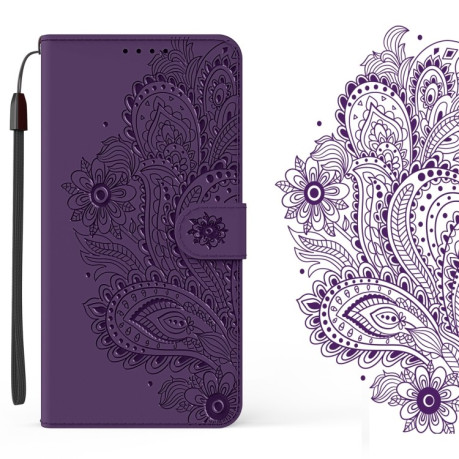 Чехол-книжка Peacock Embossed на Samsung Galaxy M51 - фиолетовый