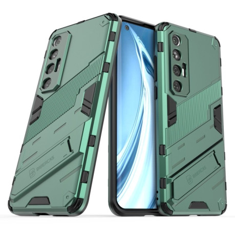 Противоударный чехол Punk Armor для Xiaomi Mi 10S - зеленый