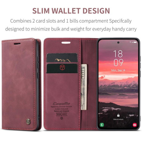 Чехол-книжка CaseMe-013 Multifunctional на Samsung Galaxy S25 Edge 5G - красный