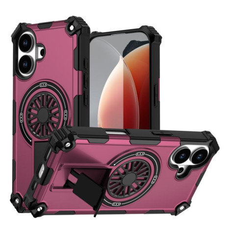 Противоударный чехол Shockproof Kickstand Metallic Shaft MagSafe на iPhone 17 - фиолетовый