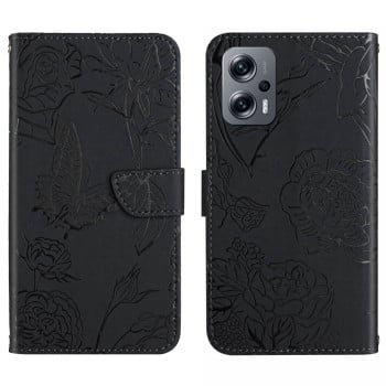 Чохол-книжка Skin Feel Butterfly Embossed для Xiaomi Poco X4 GT - чорний