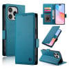 Чехол-книжка Side Buckle Magnetic Frosted Leather для iPhone 16 Pro - синий