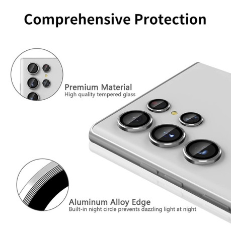 Защитное стекло на камеру ENKAY Aluminium для Samsung Galaxy S23 Ultra 5G - черное