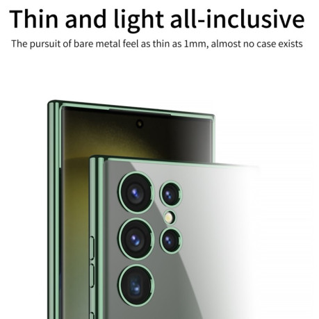 Протиударний чохол GKK Plating Transparent TPU на Samsung Galaxy S24 Ultra - зелений