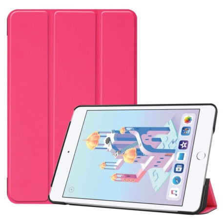 Чехол-книжка Custer Texture на iPad Mini 4 / Mini 5 - пурпурно-красный