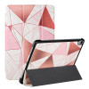 Чехол-книжка Silk Texture Colored Drawing Pattern для iPad mini 6 - Marble Stitching Sand Pink