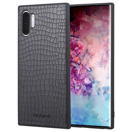 Чехол Mutural All-inclusive Series Crocodile Texture на  Samsung Galaxy Note 10 - черный