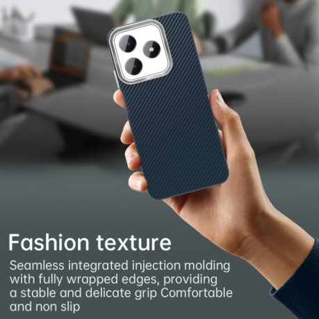 Ударозахисний чохол HMC Carbon Fiber Series IMD на Realme C61/C63/Note 60/Note 60x - синій