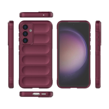 Силиконовый чехол Magic Flannel для Samsung Galaxy S23 FE 5G - винно-красный