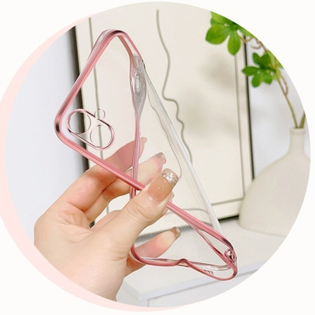 Противоударный чехол Plated Gradient Glitter Butterfly Holder для Samsung Galaxy A06 4G - розовый