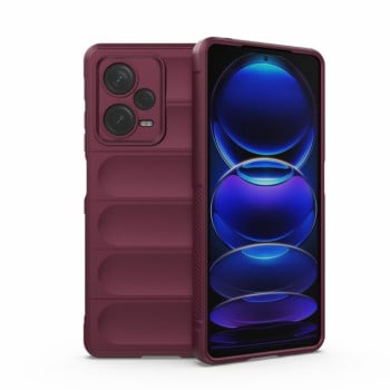 Силиконовый чехол Magic Flannel для Xiaomi Redmi Note 12 Pro+ 5G - винно-красный