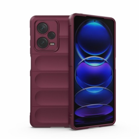 Силиконовый чехол Magic Flannel для Xiaomi Redmi Note 12 Pro+ 5G - винно-красный