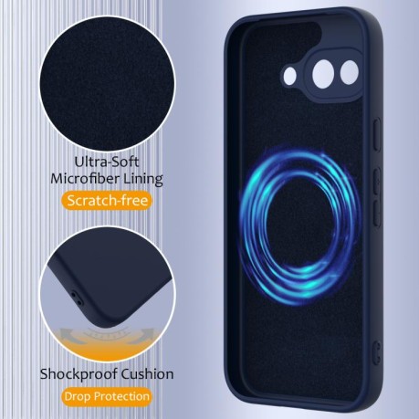 Силиконовый чехол Shockproof Silicone Magsafe для Google Pixel 9a - синий