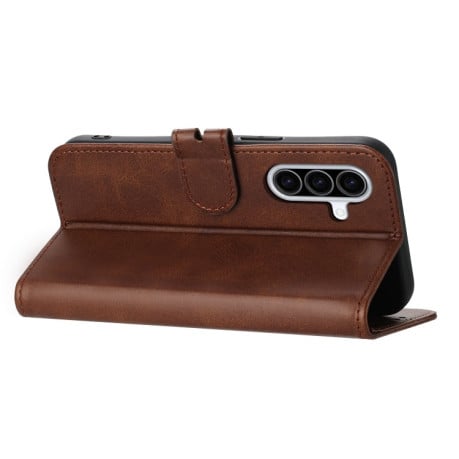 Чехол-книжка Happy Cat Pattern на Samsung Galaxy A26 5G / A17 5G - коричневый