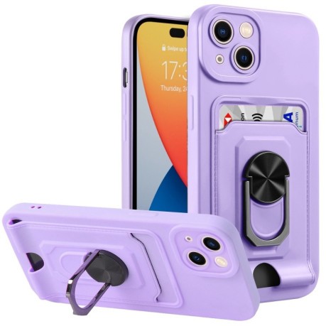 Протиударний чохол Ring Kickstand для iPhone 14 Pro Max - фіолетовий