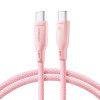 Кабель JOYROOM SA34-CC3 60W USB-C/Type-C to USB-C/Type-C Fast Charge Data Cable, Length: 1m - розовый