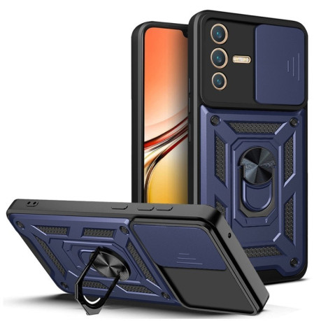 Противоударный чехол Sliding Camshield для Vivo V23 5G / S12 - синий