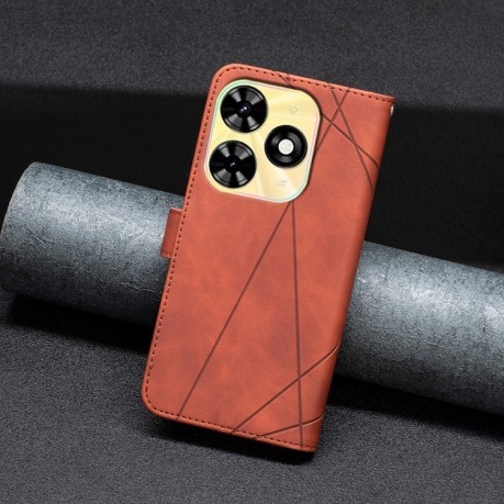 Чехол-книжка Rhombus Texture для Infinix Smart 8 - коричневый