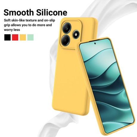 Силіконовий чохол Solid Color Liquid Silicone на Xiaomi Redmi Note 14 5G - жовтий