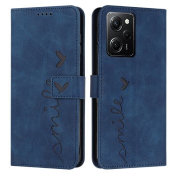 Чехол-книжка Skin Feel Heart Pattern для Xiaomi Redmi Note 12 Pro Speed / Poco X5 Pro 5G - синий