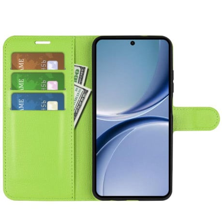Чохол книжка Litchi Texture Horizontal Flip Leather на Xiaomi Redmi Turbo 5 5G / Poco X8 Pro 5G — зелений
