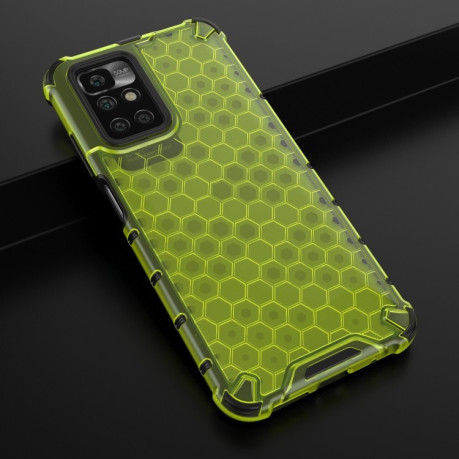 Протиударний чохол Honeycomb with Neck Lanyard для Xiaomi Redmi 10 - зелений