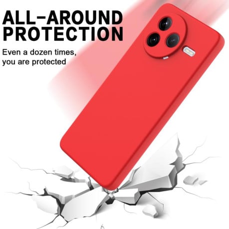 Силиконовый чехол Solid Color Liquid Silicone на Xiaomi Poco F7 Pro - красный