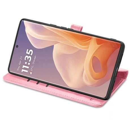 Чехол-книжка Cat and Dog для Motorola Moto G85 - розовый