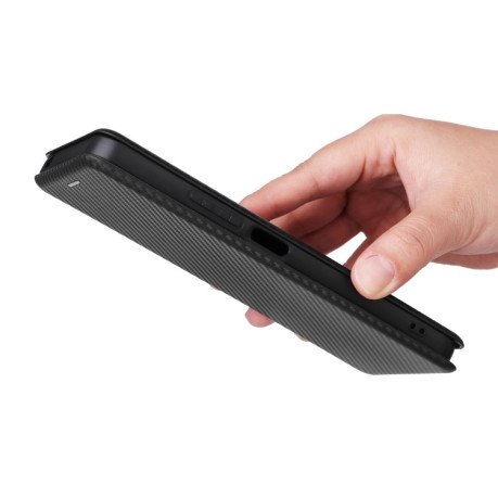 Чехол-книжка Carbon Fiber Texture на Xiaomi Redmi 13C/Poco C65 - черный