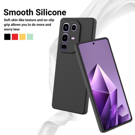 Силиконовый чехол Solid Color Liquid Silicone на Infinix Note 50 4G / 50 Pro 4G - черный