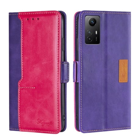 Чехол-книжка Contrast Color для Xiaomi Redmi Note 12S 4G - фиолетовый