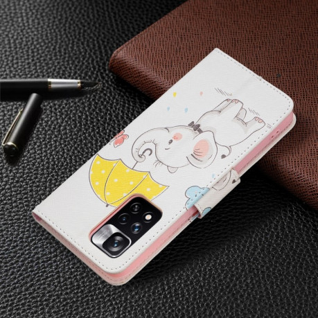 Чохол-книжка Colored Drawing Pattern для Xiaomi Redmi Note 11 Pro 5G (China)/11 Pro+ - Umbrella Elephant