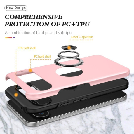 Противоударный чехол HMC 360 Degree Rotating Holder для Google Pixel 9 Pro - розовое золото