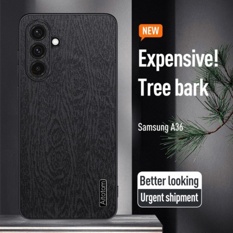Чохол Tree Bark Leather Shockproof  для Samsung Galaxy A26 5G - сірий