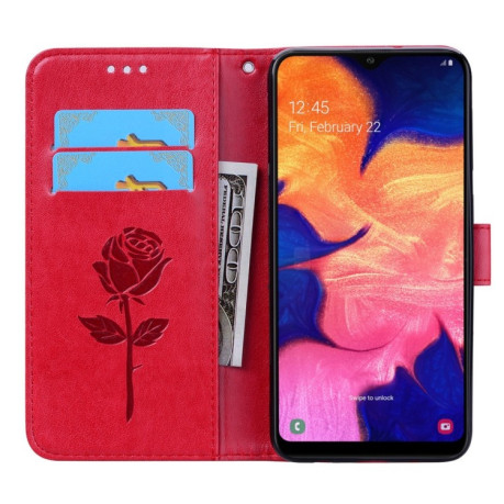 Чохол-книга Rose Embossed на Samsung Galaxy A10- червоний