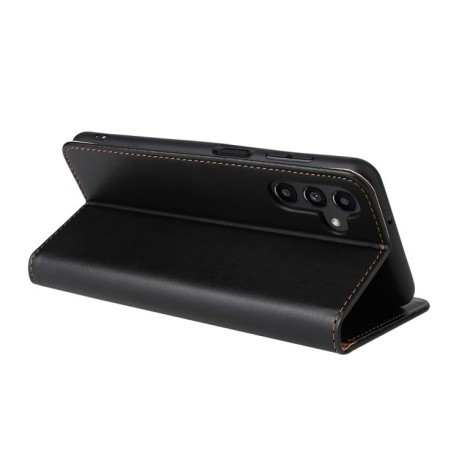 Кожаный чехол-книжка Fierre Shann Genuine leather  для Samsung Galaxy A35 5G - черный