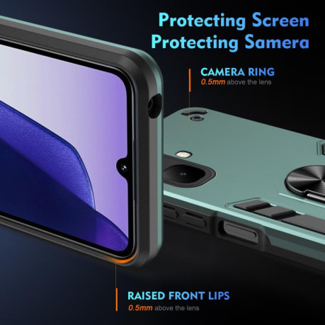 Ударозащитный чехол Metal Ring Holder для Infinix Smart 10 — зелёный