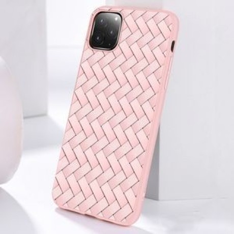 Чехол JOYROOM Milan Series Weave Plaid Texture на iPhone 11 Pro Max-розовый