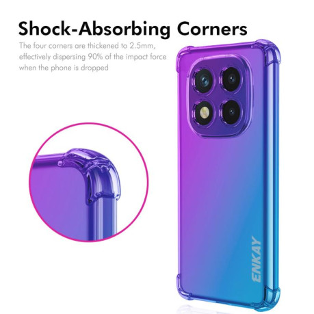 Противоударный чехол ENKAY Clear для Xiaomi Redmi Note 14 Pro 4G - розово-синий