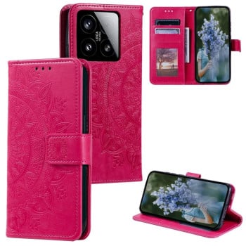 Чехол-книжка Totem Flower для Xiaomi 15 - красный